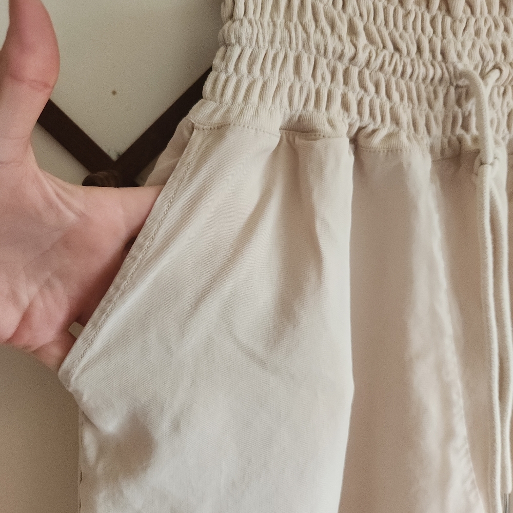 Free People Movement Mia Lounge Pant Lyocell Cream Wide-Leg Pant Medium - Picture 4 of 14